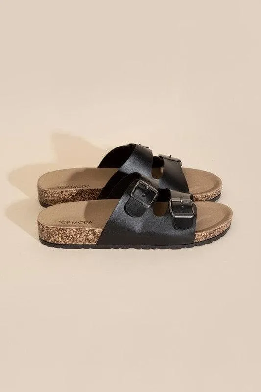 TOP MODA Mars Buckle Strap Slides