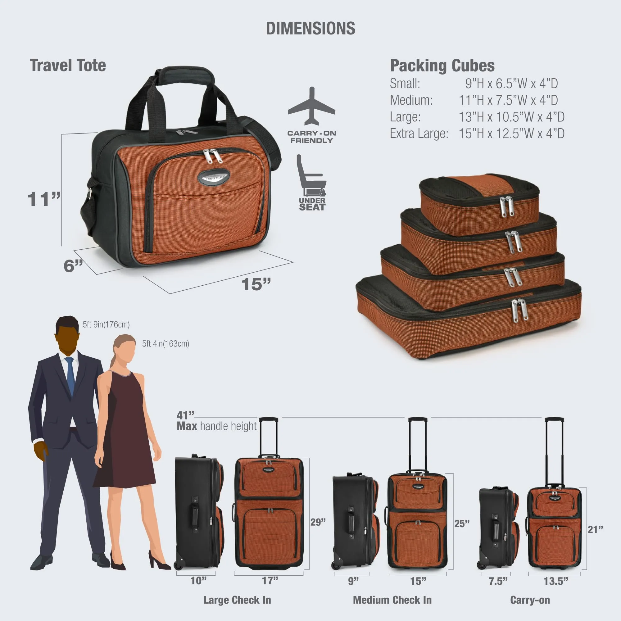 Travel Select 8-Piece Expandable Rolling Luggage Set
