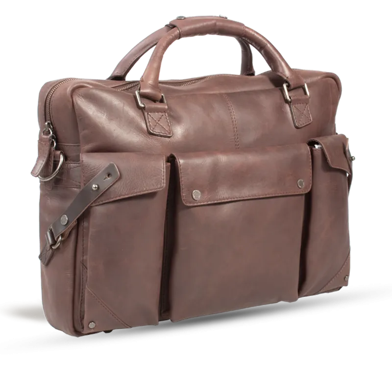 UBERBAG INSIGNIA BROWN LEATHER PORTFOLIO / MESSENGER BAG