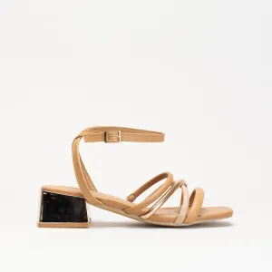 Unreal Women Tubular Straps Low Block Heel _ 150736