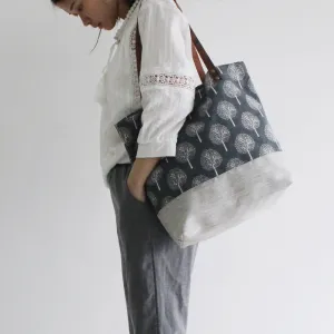 Vintage Leather Canvas Bag, Womens Tote Bags, Shoulder Bags For Women, Shopper Bag