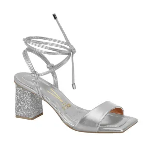 Vizzano 6455-209 Strappy Block Heel Sandal in Silver Napa