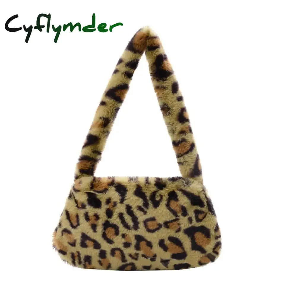 Winter Vintage Zebra Pattern Shoulder Underarm Bag Female Plush Autumn Handbag Soft Warm Fur Tote Purse For Lady Bag Sac A Main