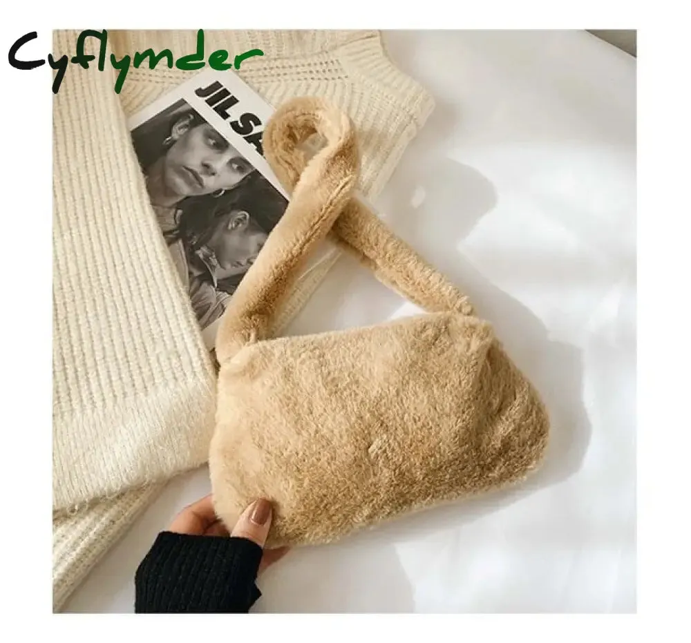 Winter Vintage Zebra Pattern Shoulder Underarm Bag Female Plush Autumn Handbag Soft Warm Fur Tote Purse For Lady Bag Sac A Main