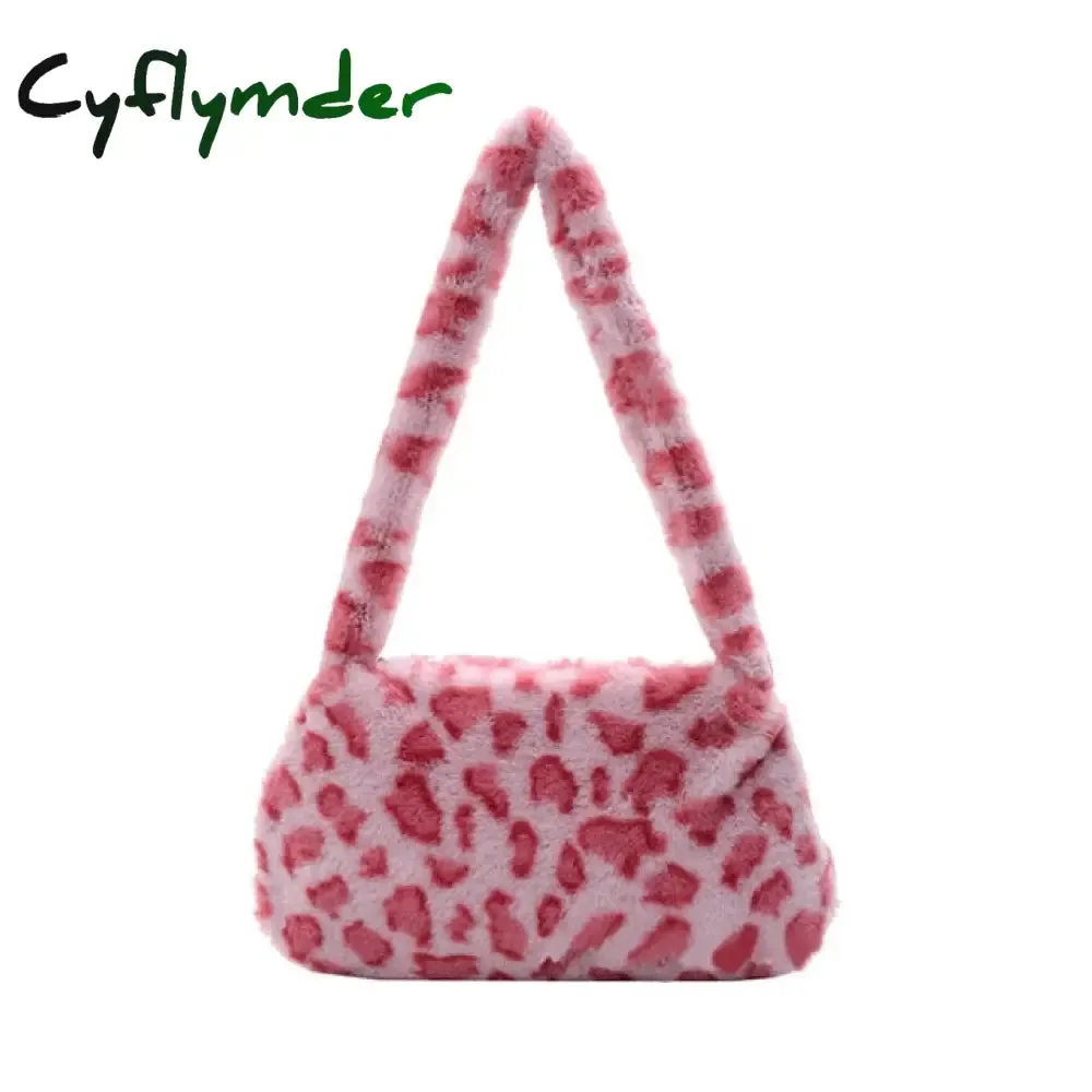 Winter Vintage Zebra Pattern Shoulder Underarm Bag Female Plush Autumn Handbag Soft Warm Fur Tote Purse For Lady Bag Sac A Main