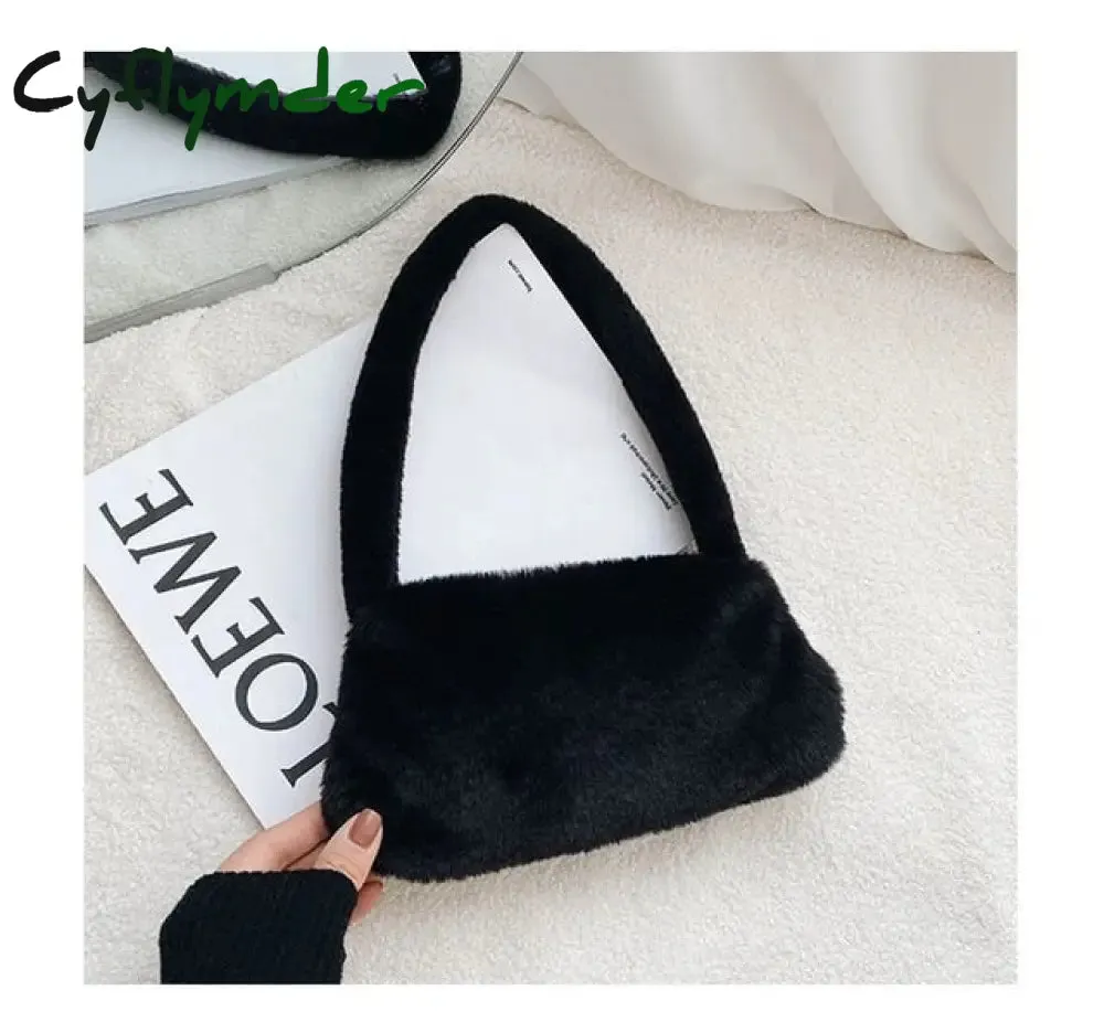 Winter Vintage Zebra Pattern Shoulder Underarm Bag Female Plush Autumn Handbag Soft Warm Fur Tote Purse For Lady Bag Sac A Main