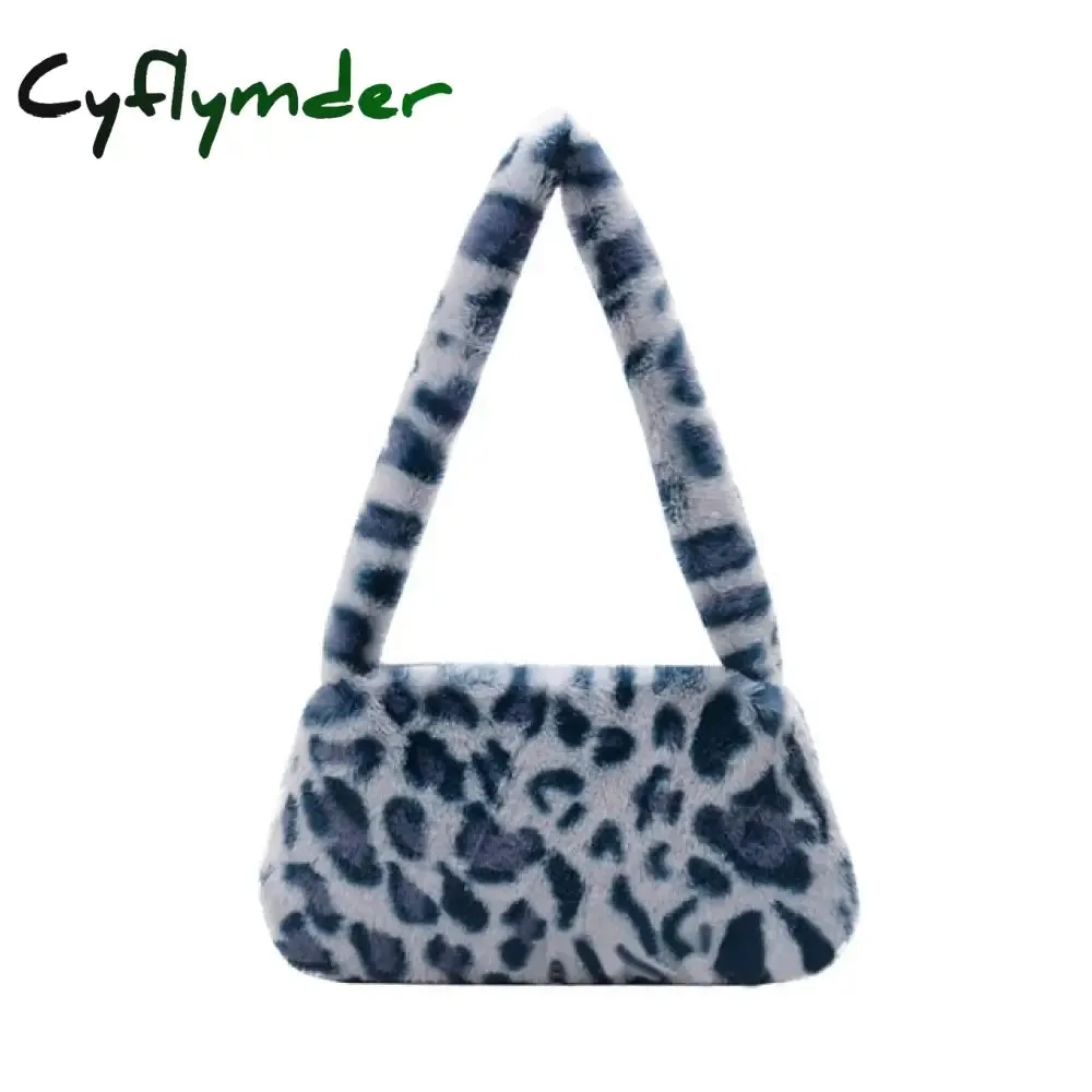 Winter Vintage Zebra Pattern Shoulder Underarm Bag Female Plush Autumn Handbag Soft Warm Fur Tote Purse For Lady Bag Sac A Main