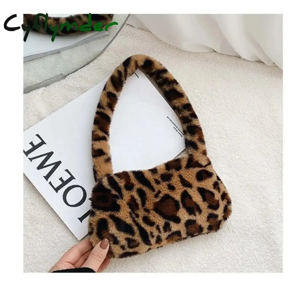 Winter Vintage Zebra Pattern Shoulder Underarm Bag Female Plush Autumn Handbag Soft Warm Fur Tote Purse For Lady Bag Sac A Main