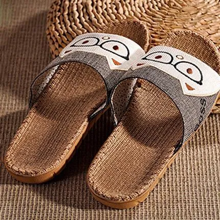 Women cat printed summer 
flat slide sandals