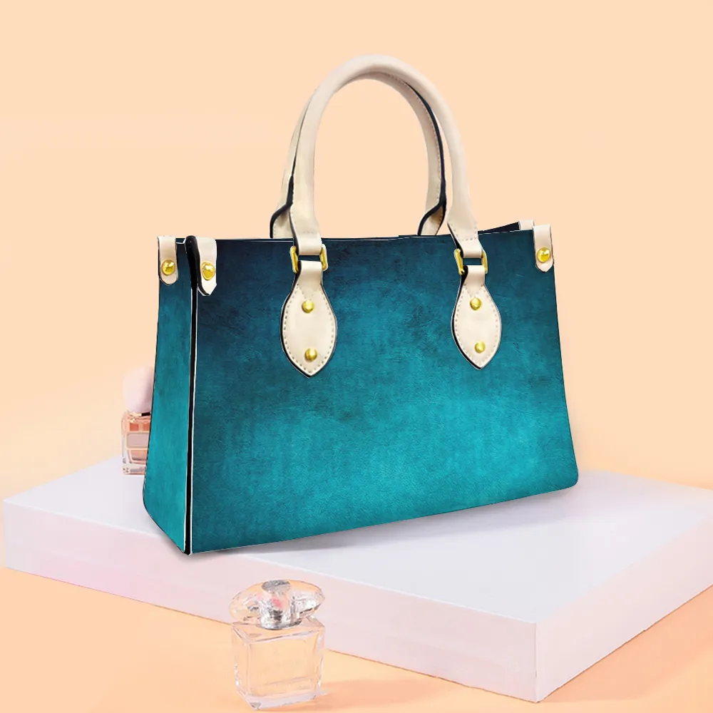 Women's Vegan Leather Turtquoise Coloured Handbag Custom Bag