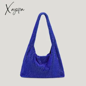 Xajzpa - Luxury Diamonds Women Shoulder Bags Designer Crystal Mesh Lady Handbags Luxury Rhinestones Evening Bag Shinny Tote Purse